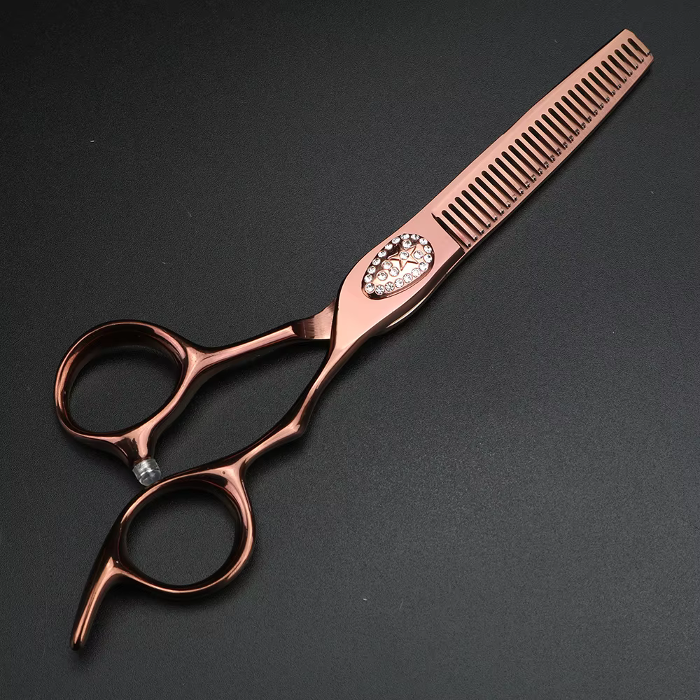 XUANFENG – ciseaux de coiffeur Champagne 6 pouces, galerie de cheveux, outils de coiffure, ciseaux d