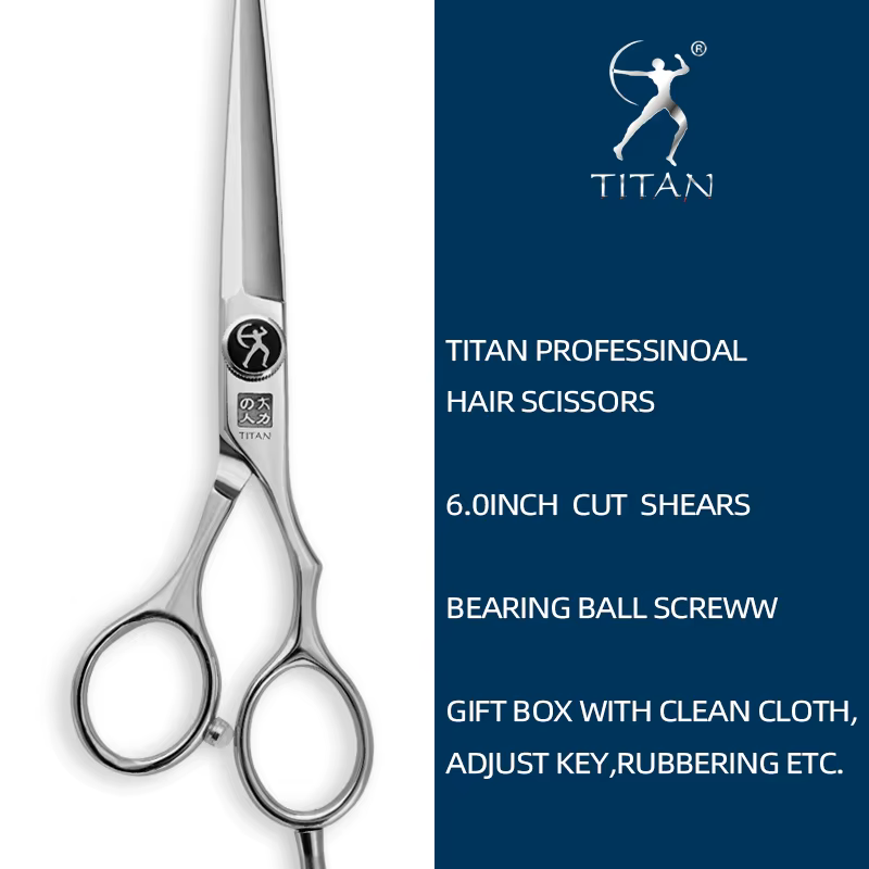 Titan ciseaux à cheveux professionnels 5.5 pouces 6.0 pouces ciseaux de coiffeur coupe ciseaux aminc