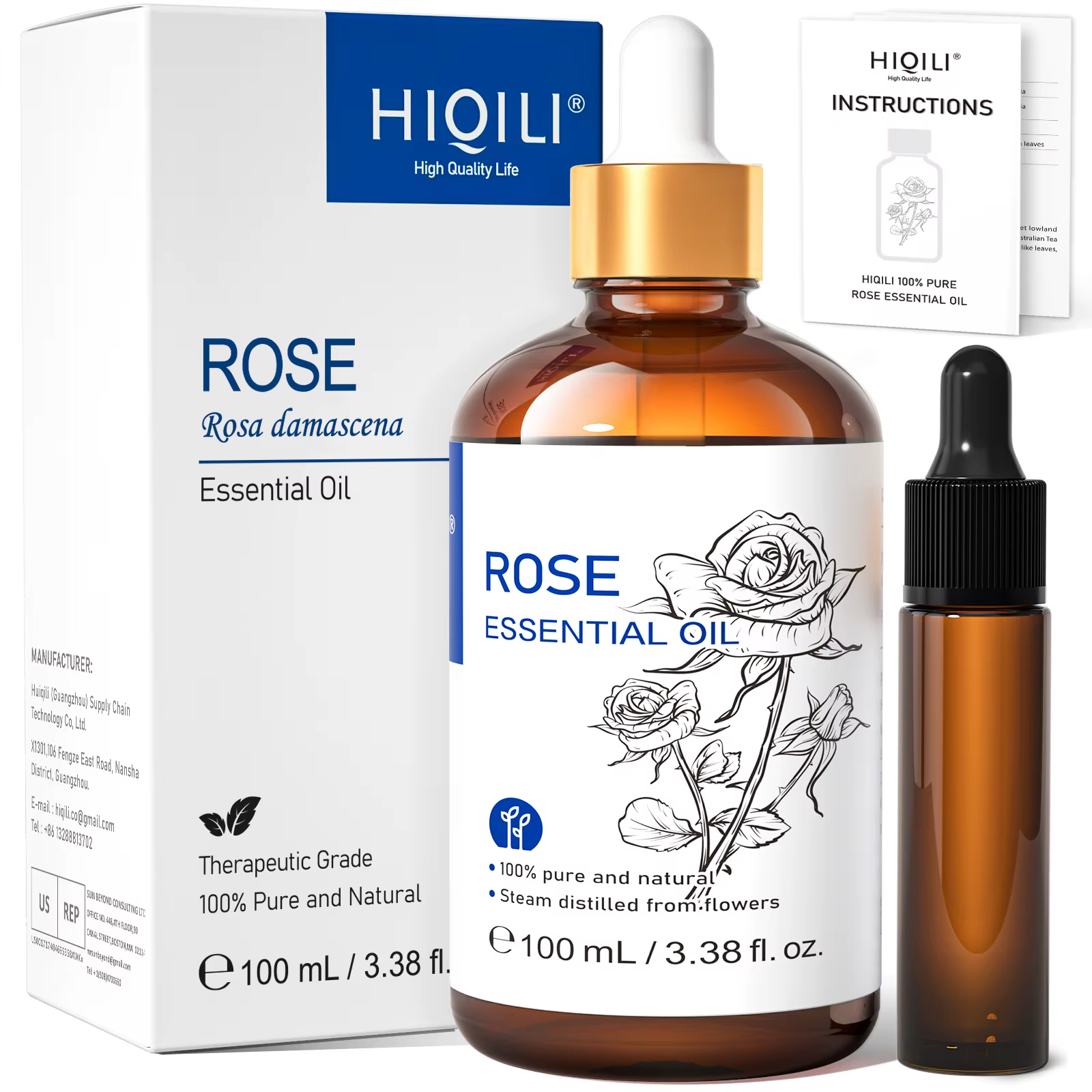 HIQILI 100% huile essentielle de romarin pur 100ml pour bricolage shampooing croissance des cheveux