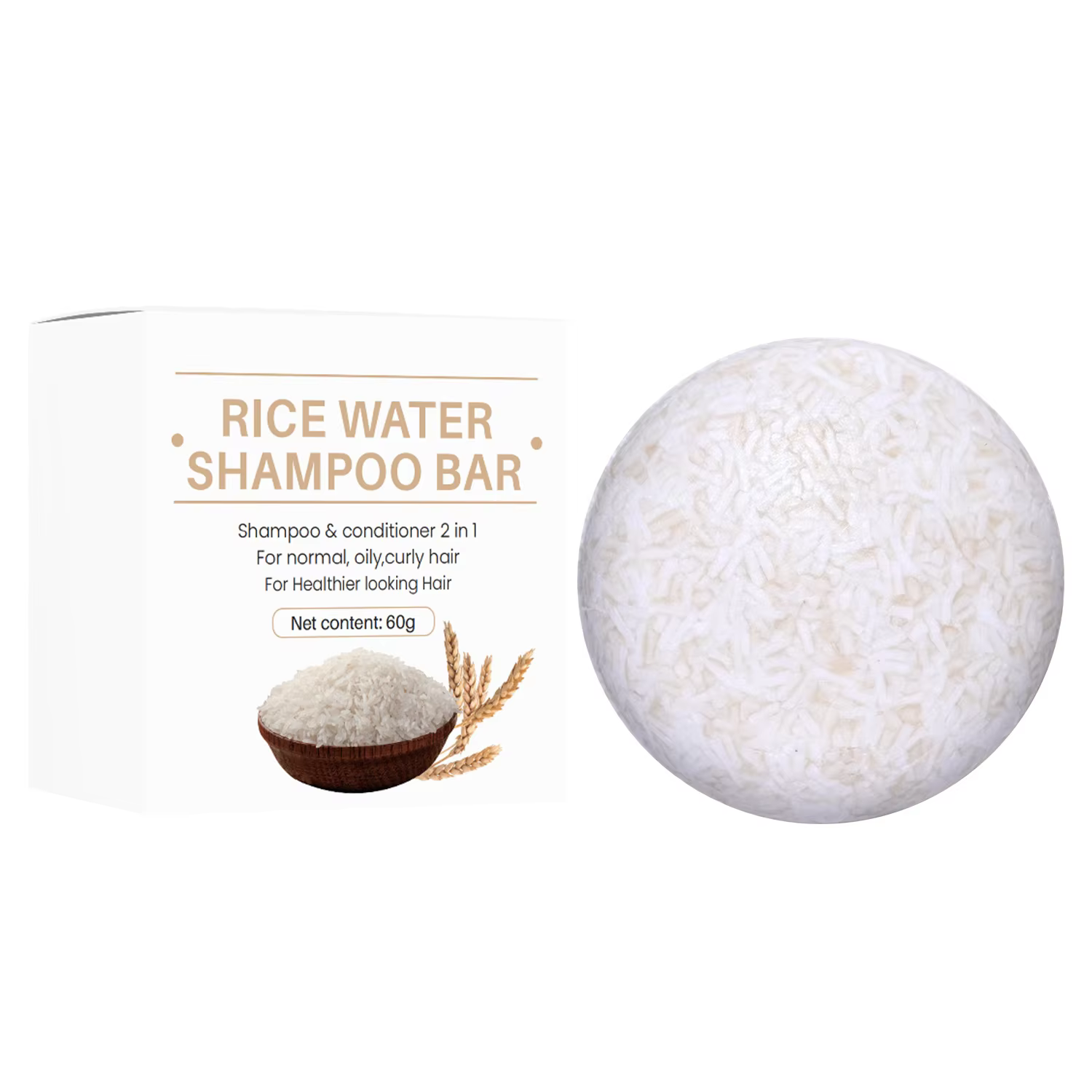 Shampoing au riz biologique, barre de savon, savon revitalisant sans huile, protéines d'eau de riz,