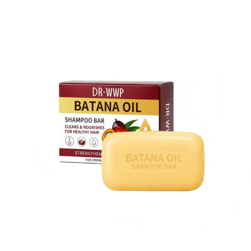 Savon Solide Portable Shampooing à l'Huile de Coco et Vitamine E, Huile de Batana, Nourrit en Profon