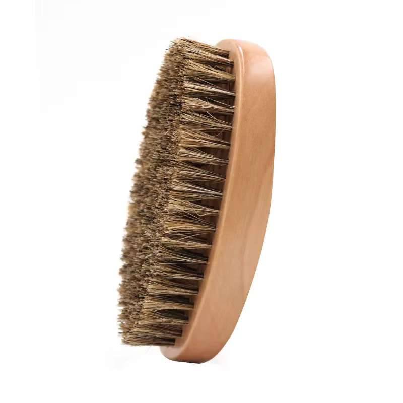 Brosse à cheveux en fourrure de sanglier pour hommes, poils naturels sauvages pour salon de coiffure