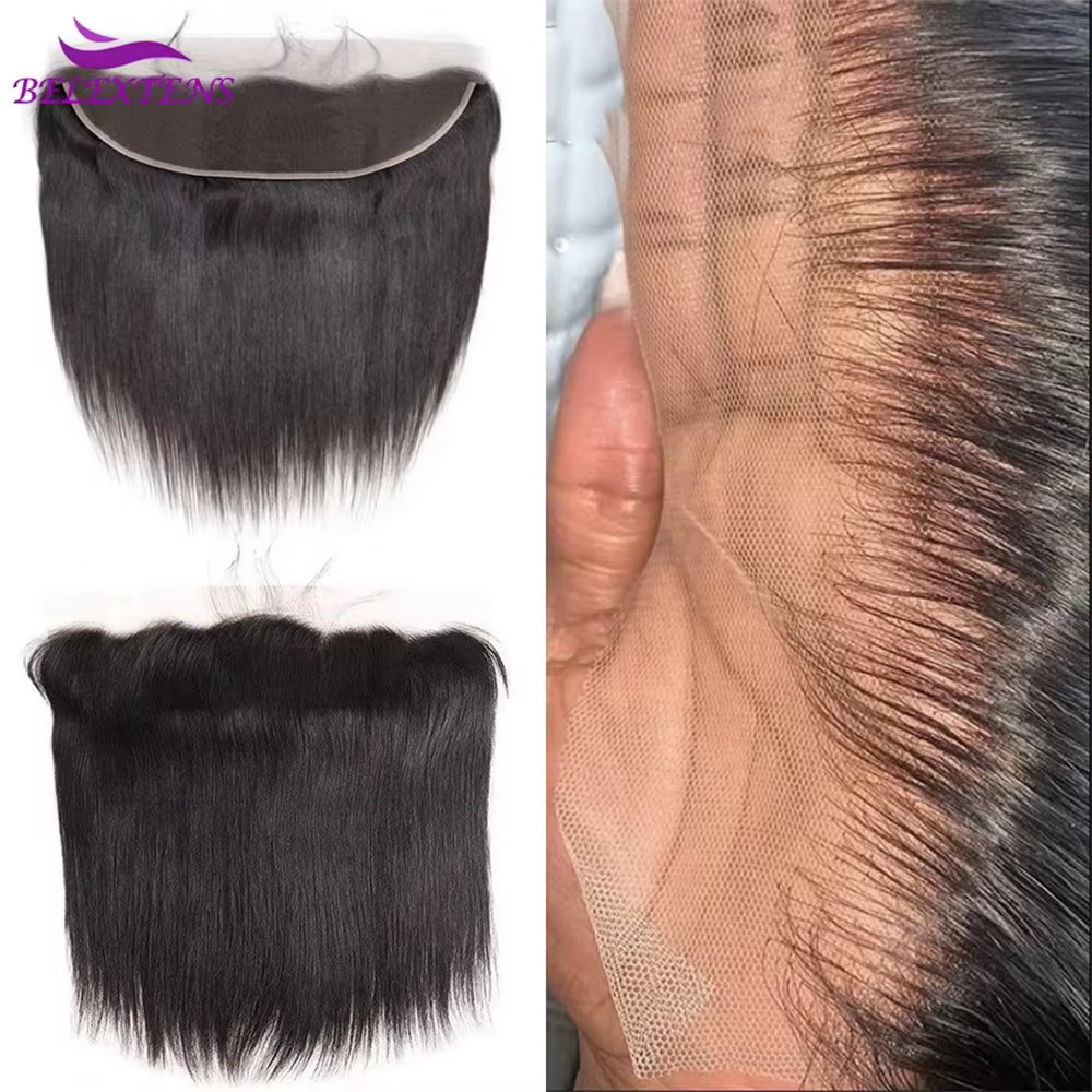 13x4 Transparente Dentelle Frontale 14 à 24 Pouces 100 % Humains Cheveux Pré-épilés Naissance de Che