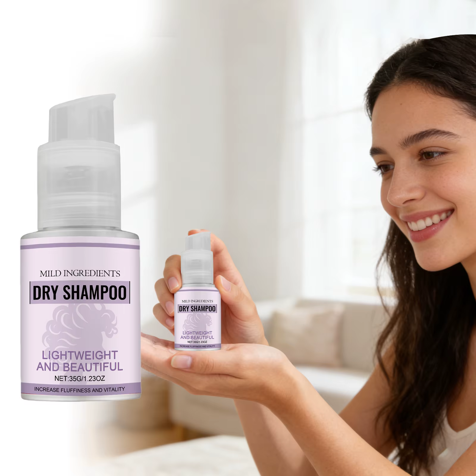 Shampooing Sec Portable Contrôle Rapide du Sébum Volume et Léger pour les Racines Nettoyage Instanta