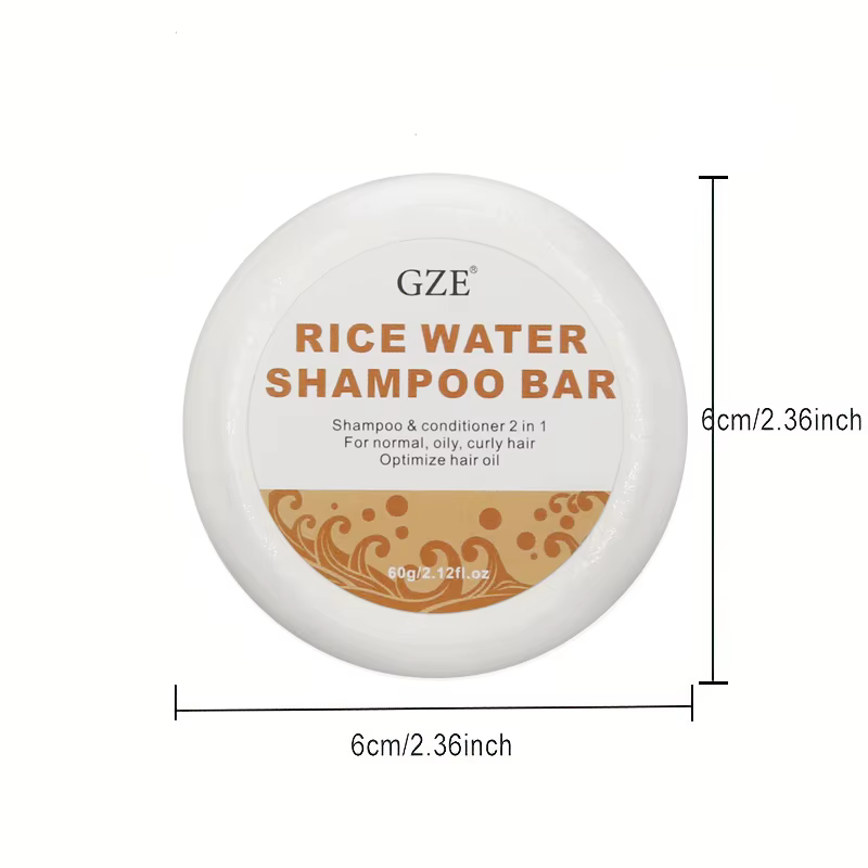 GZE – shampoing à l'eau de riz, barre de savon et pulpe brute de riz, après-shampooing solide pour l