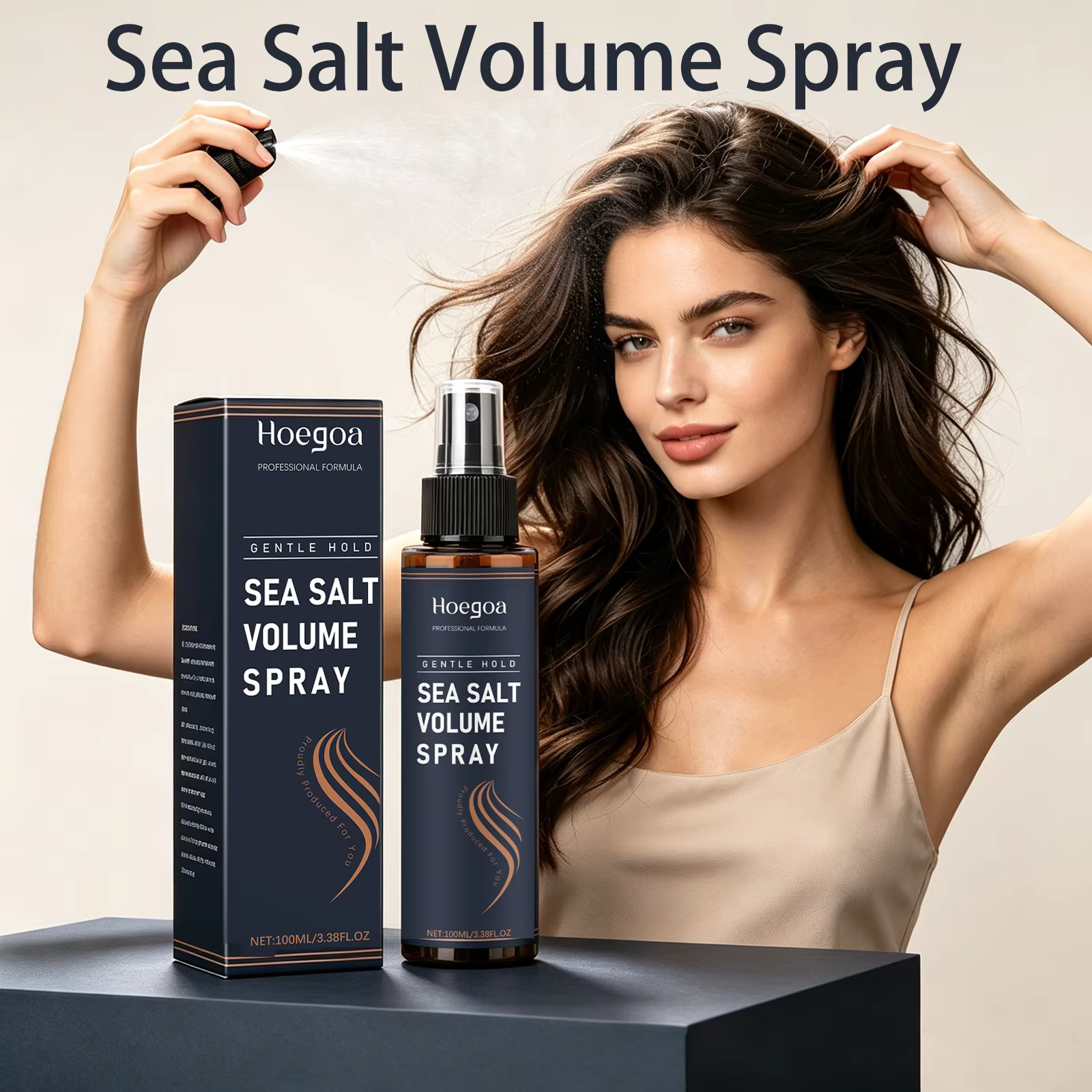 Spray Coiffant au Sel Marin Naturel – Contrôle du Sébum, Élimine les Odeurs, Hydratant, Sublime la B