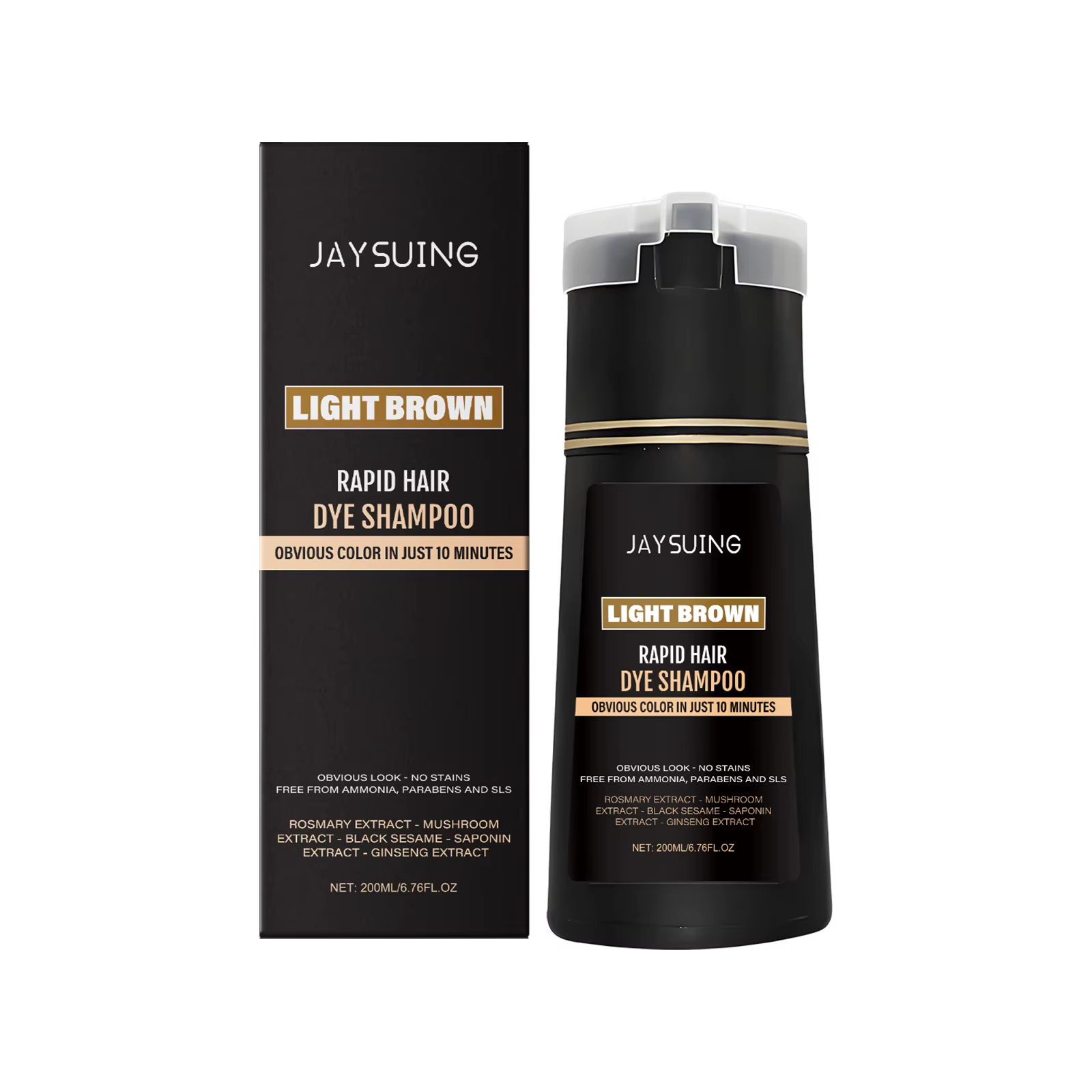 Shampoing de teinture capillaire 3 en 1 pour hommes, pour couverture des cheveux gris et blancs, ing