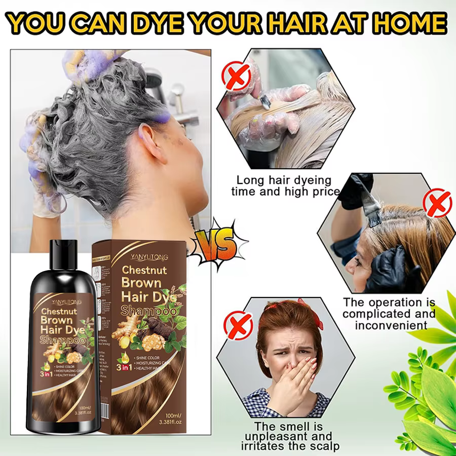 Shampoing traité de couleur au curcuma 3 en 1, shampooing nourrissant traité de couleur, formule dou
