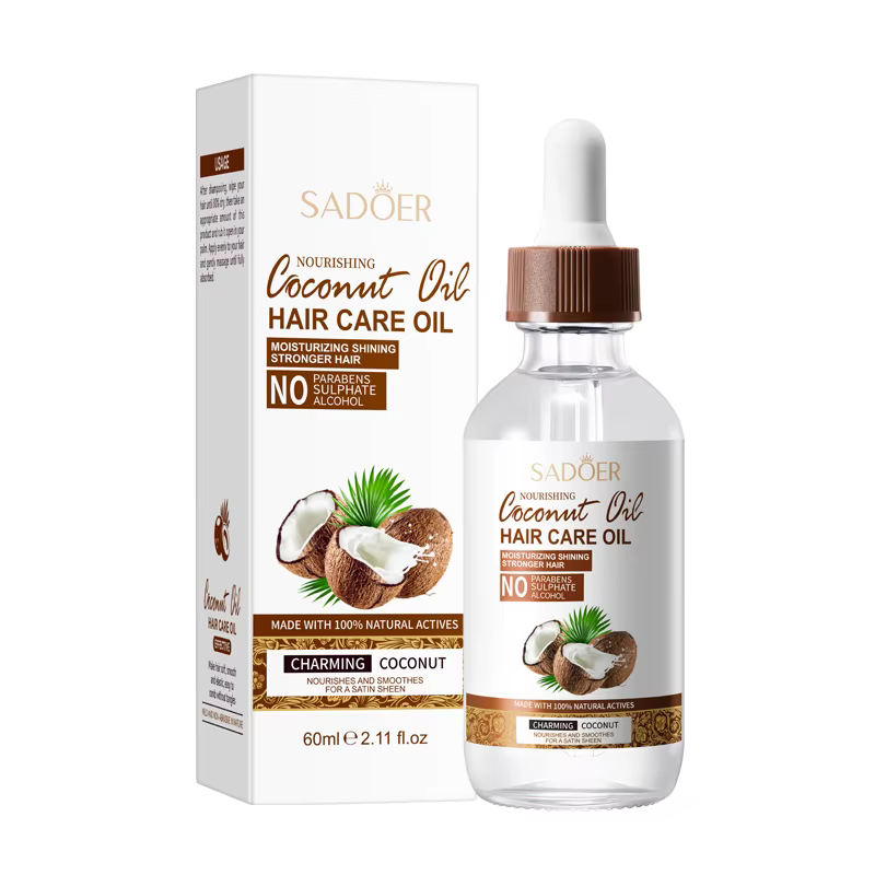 Huile capillaire à la noix de coco, après-shampoing nourrissant, améliore les cheveux secs, crépus e