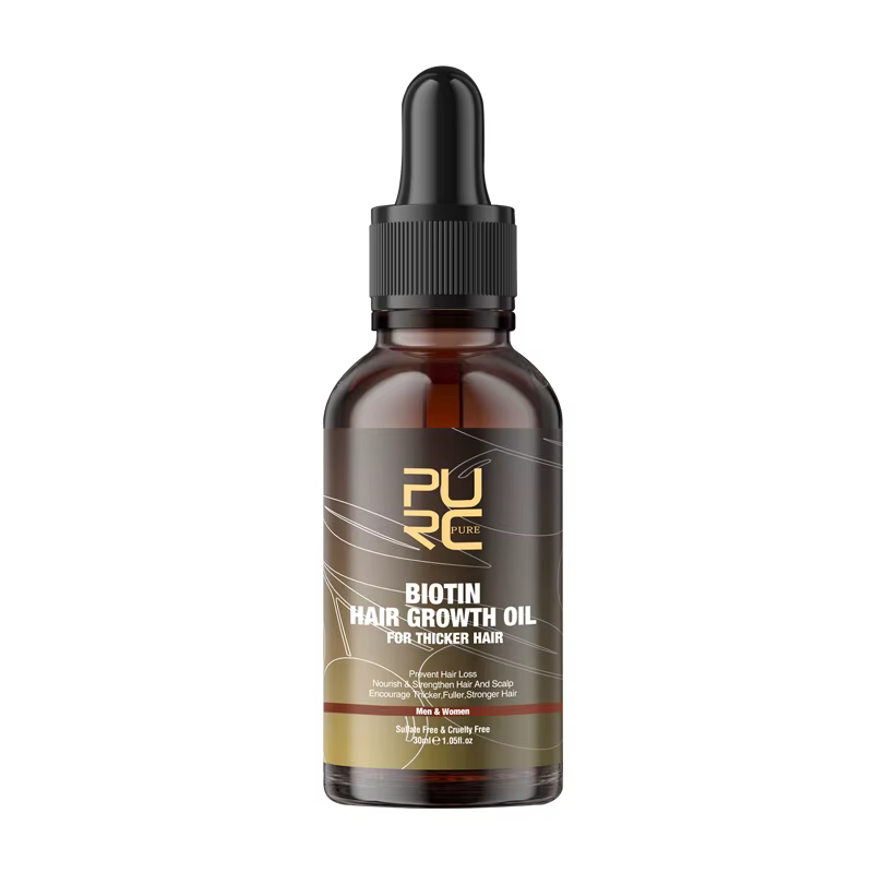 Huile de croissance rapide des cheveux PURC à la biotine, produits de croissance des cheveux, sérum