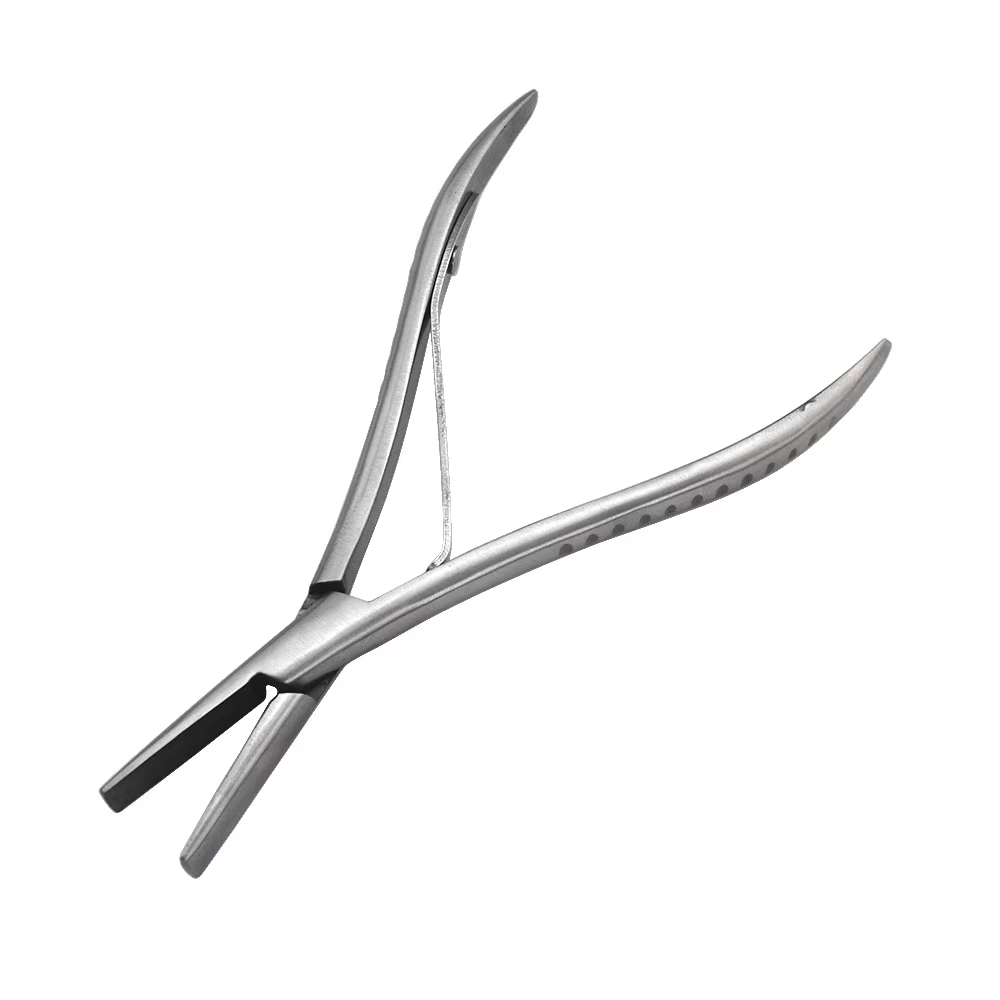 Pince d'extension de cheveux avec rainure lisse, dents plates de 7 pouces, pince en acier inoxydable