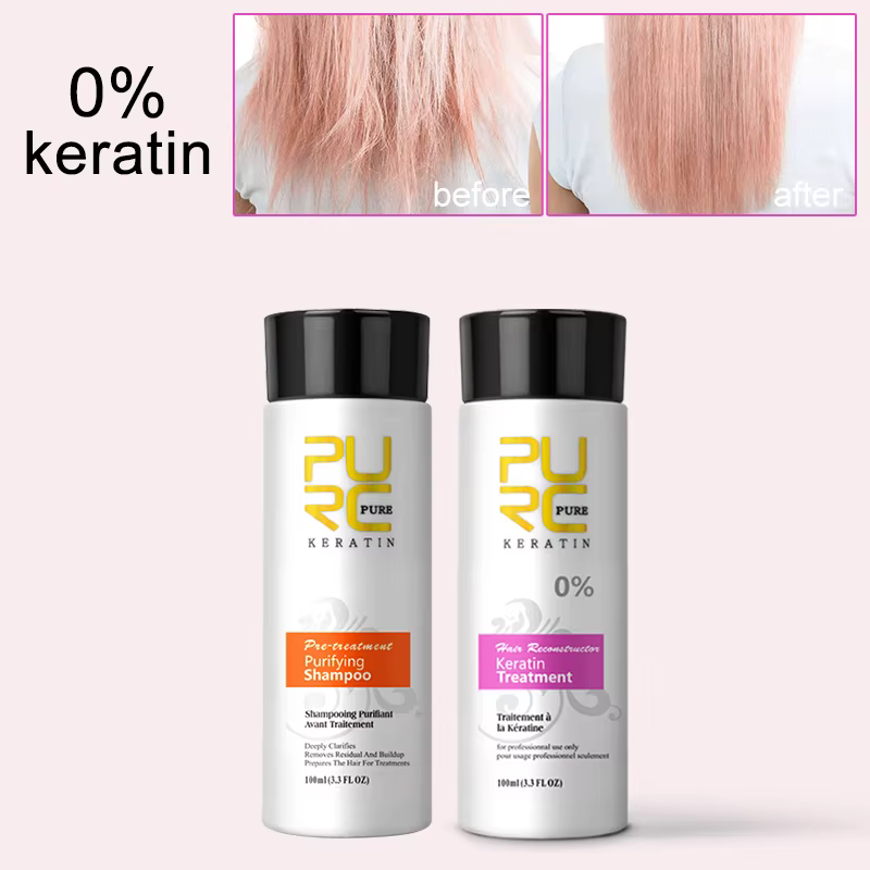 PURC – ensemble de shampoing brésilien à la kératine, traitement lissant les cheveux, réparation des