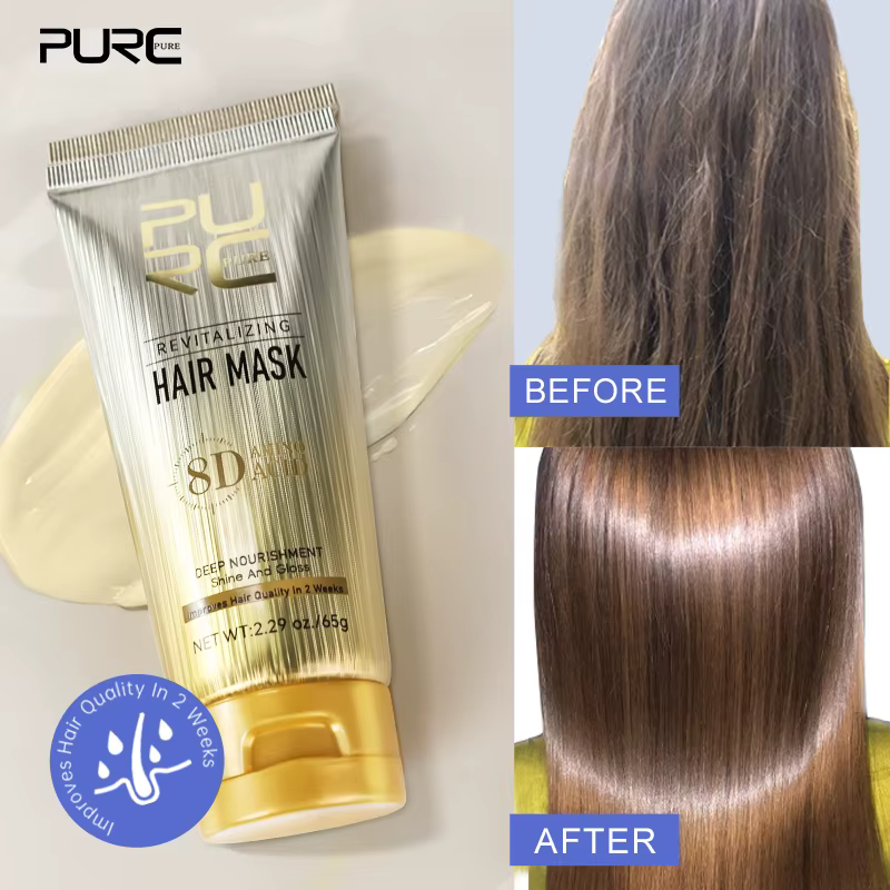 PURC – masque capillaire à l'huile d'argan, réparation lissante, traitement des cheveux crépus endom