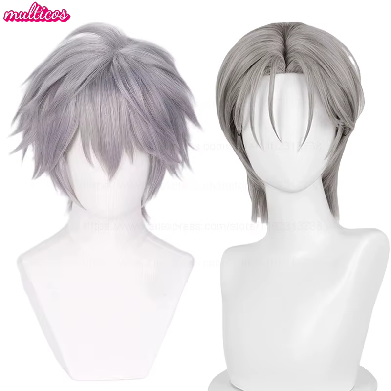 Jusqu'à la perruque de Cosplay Alien Stage Cosplay argent gris résistant à la chaleur cheveux specta