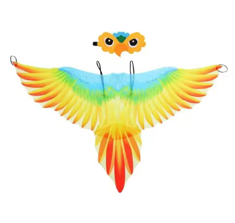 Costume de Cape d'ailes de perroquet, Costume de carnaval d'oiseau pour mascarade, robe fantaisie de