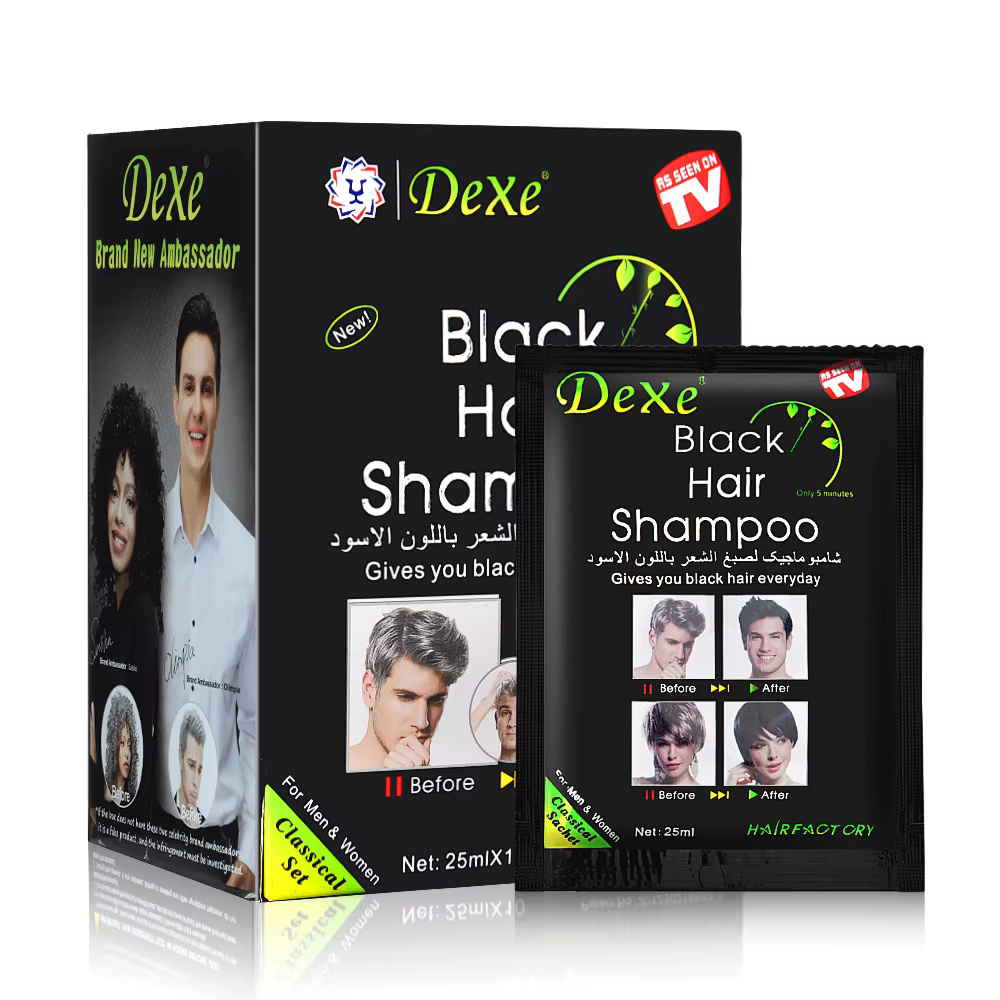 Shampooing pour Cheveux Noirs, Teinture en Herbe Noire, Naturel, Restauration Rapide des Cheveux Noi