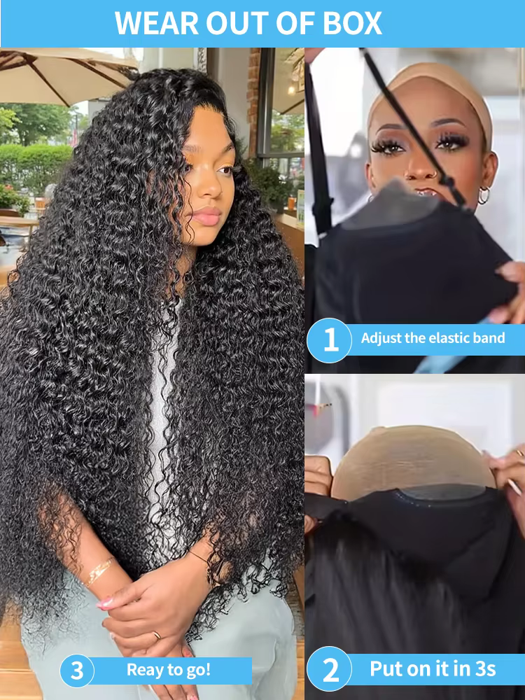 250% pré-coupé lâche vague profonde perruques 7x5 13x4 sans colle perruque cheveux humains prêt à po