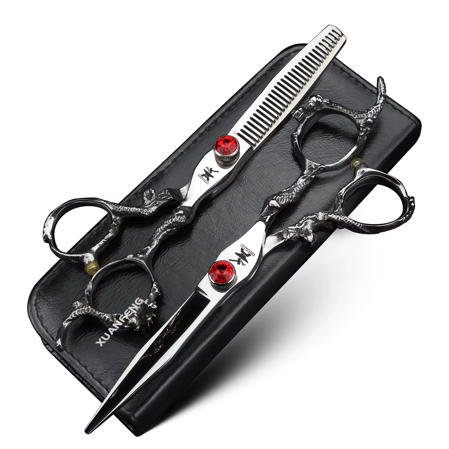 Ciseaux à cheveux à poignée de dragon, outils de coiffage de coiffeur, ciseaux de coupe, ciseaux à e