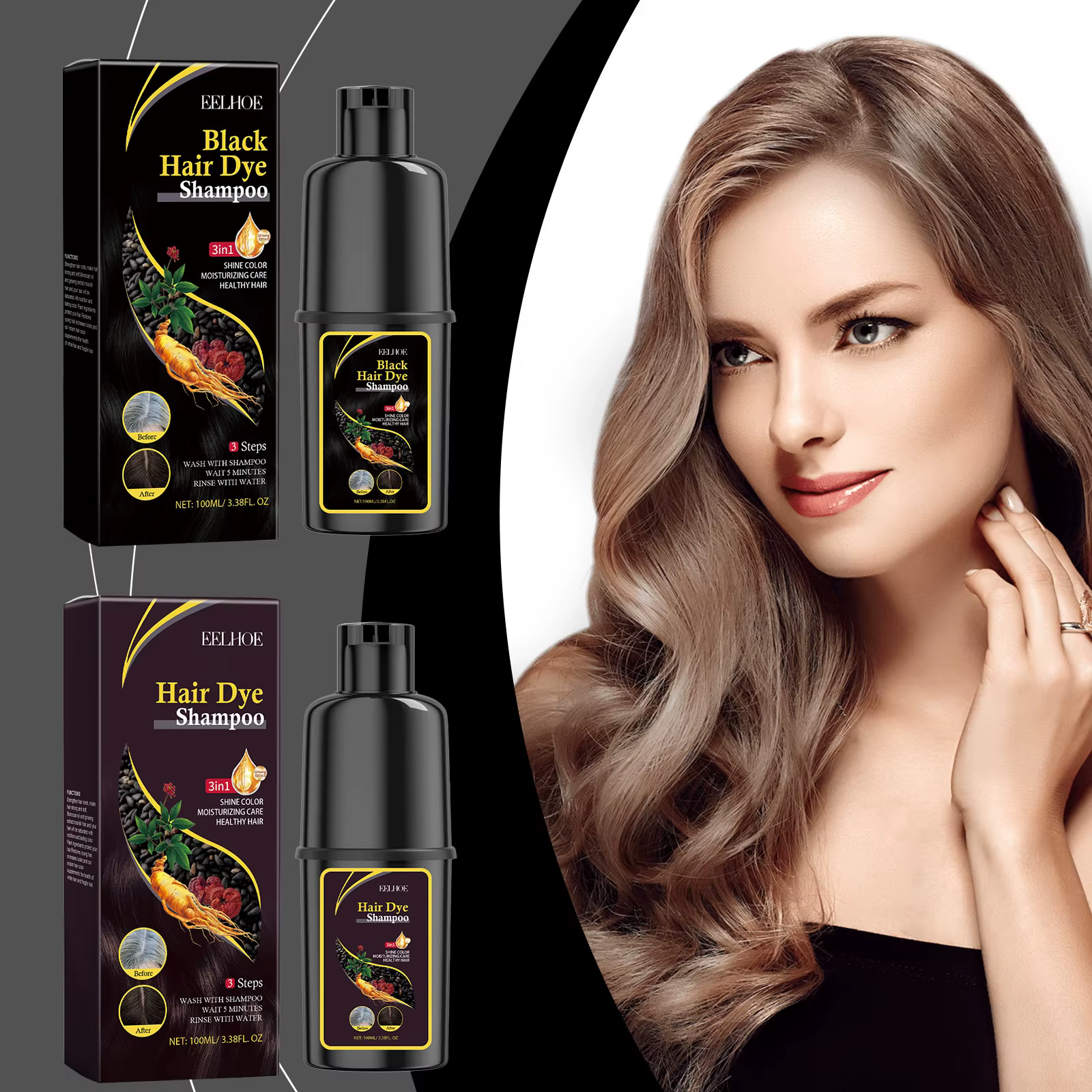 Shampooing capillaire à l'essence végétale hydratante pour le soin du cuir chevelu à domicile