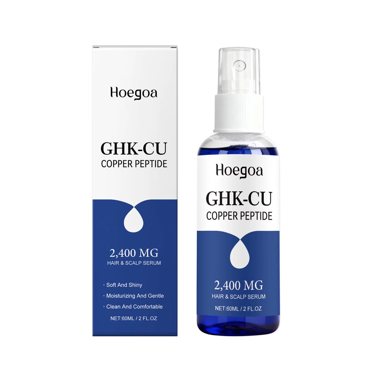 Sérum capillaire Hoegoa Ghk-cu au peptide de cuivre pour réparer les pointes sèches et abîmées, répa