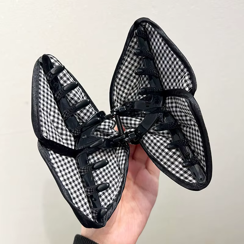 Élégant grand strass arc griffe de cheveux crabe perles épingles à cheveux femmes filles doux cheveu