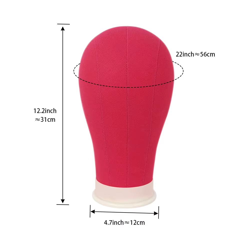 Nunify Mannequin tête support de perruque Rose Rose 22 "tête en toile 21-25" support de tête de perr