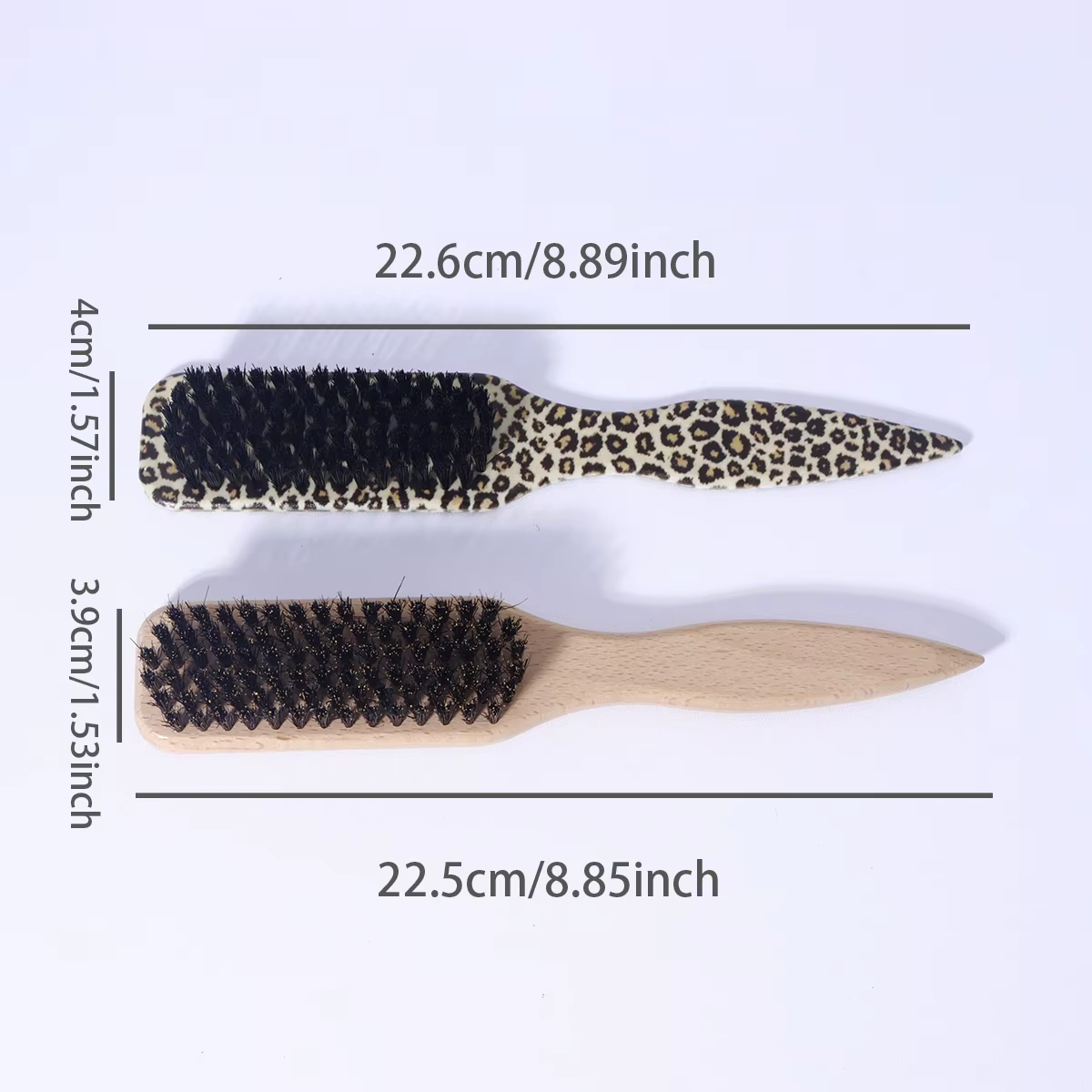 Brosse à cheveux à queue pointue, brosse à barbe, brosse à cheveux en poils, manche en bois de hêtre