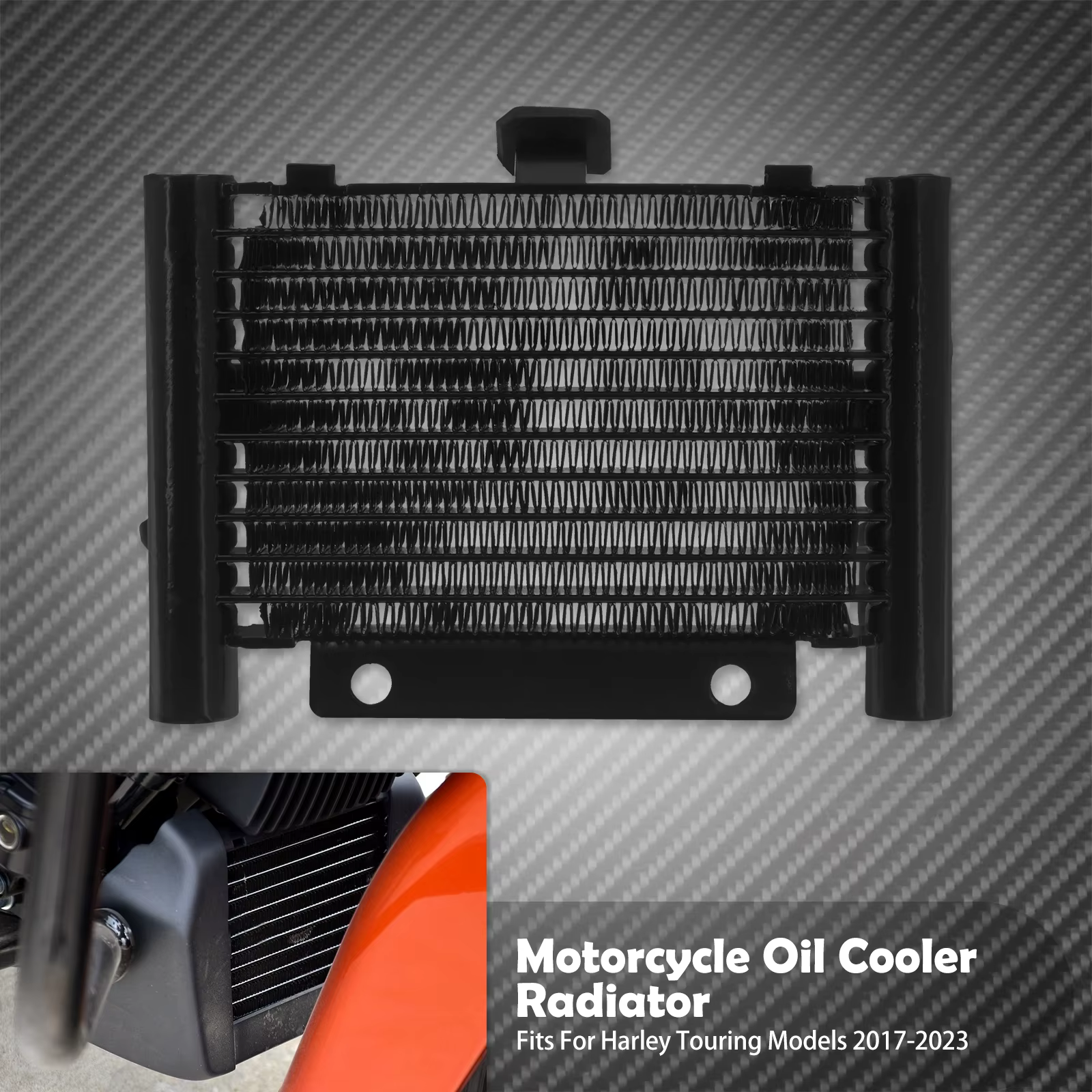 Réservoir d'eau de radiateur de refroidisseur d'huile noir de moto pour Harley Touring Road Street E
