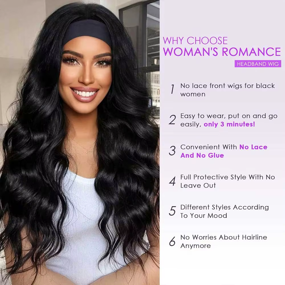 30 40 pouces bandeau perruque cheveux humains vague de corps perruque 200% densité Remy perruques de