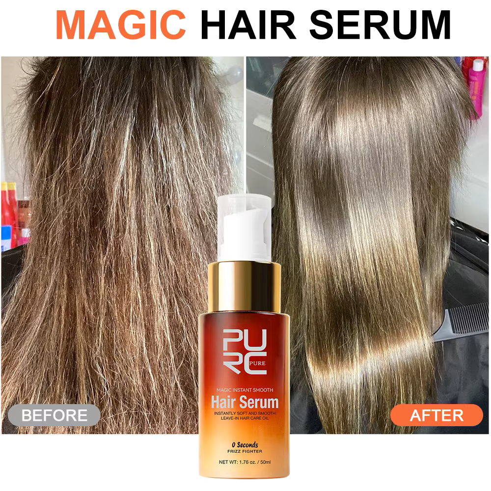 PURC-Sérum magique pour lissage instantané des cheveux, huile de Marula sèche, produits de traitemen