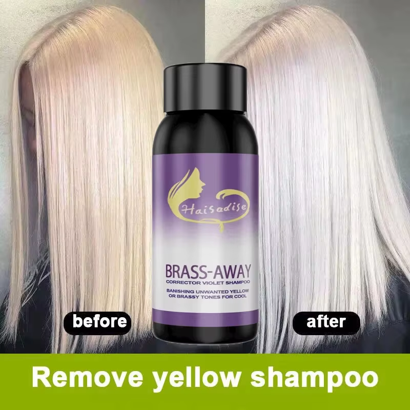 Shampoing de teinture capillaire fixateur de couleur pour couvrir les cheveux gris, estompe le jaune