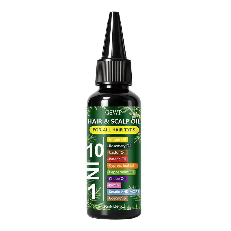Huile capillaire hydratante 10-en-1 GSWP : Hydrate et nourrit pour prendre soin de vos cheveux. 50ml