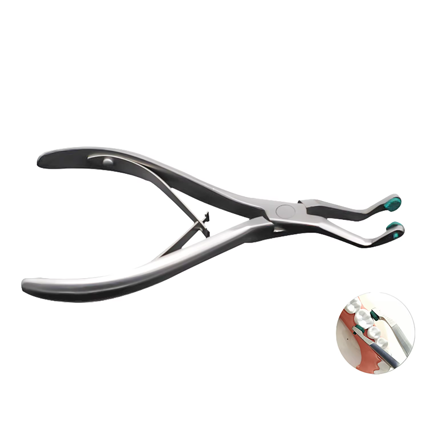 Pince dissolvant de couronne dentaire avec pointes vertes en caoutchouc vert, outils de dissolvant d