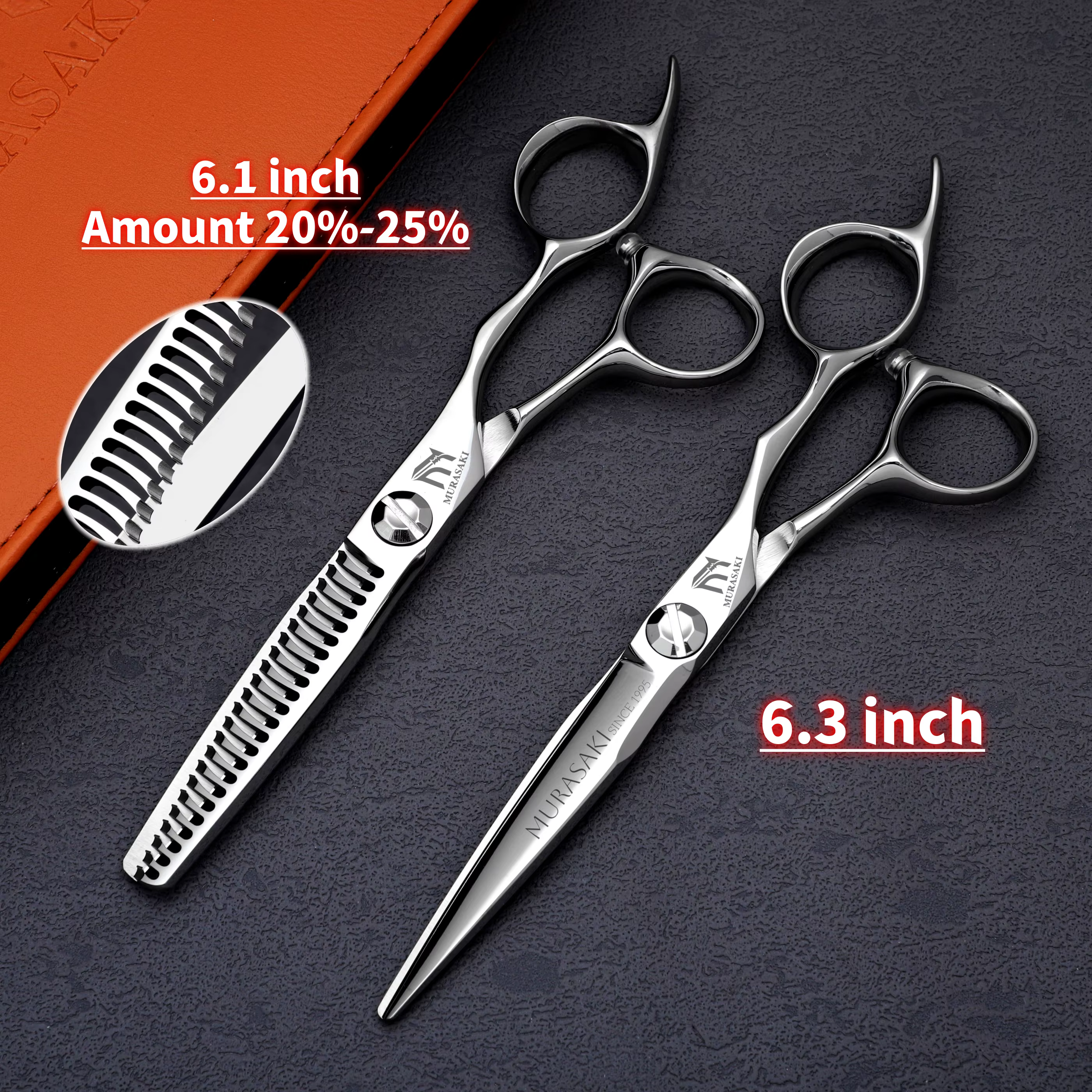 MURASAKI Ensemble de ciseaux de barbier CNC de qualité supérieure, accessoires de barbier en acier j