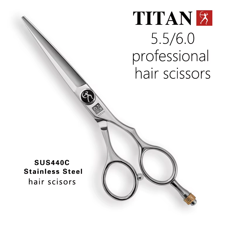 Titan ciseaux à cheveux professionnels 5.5 pouces 6.0 pouces ciseaux de coiffeur coupe ciseaux aminc