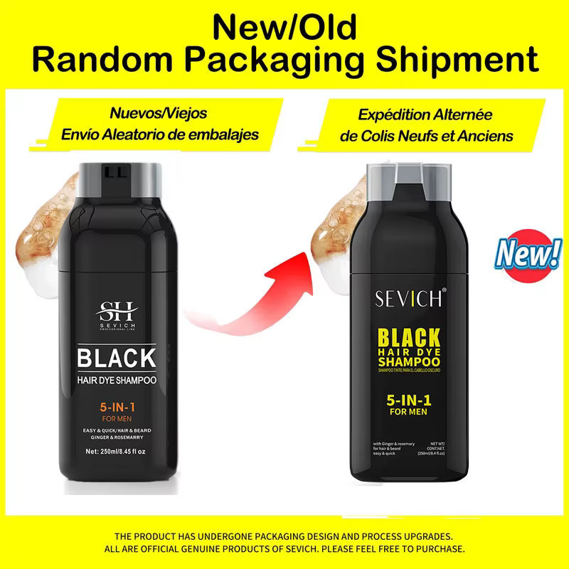Sevich – shampoing pour teinture capillaire 5 en 1, pour hommes, noir, crème de teinture pour barbe,