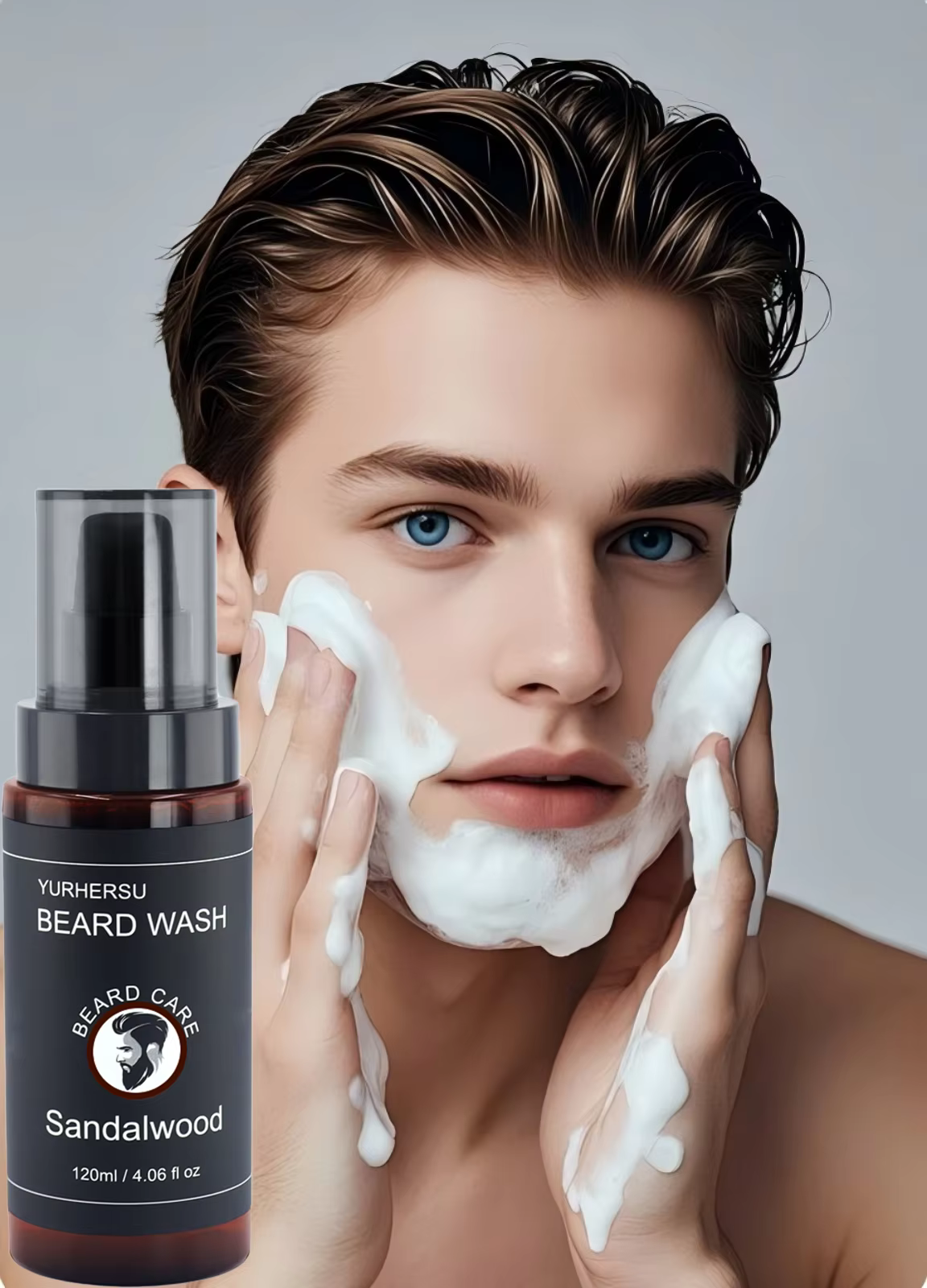 Shampoing nettoyant pour barbe adoucit la barbe Nettoyage en profondeur Shavin pour hommes une nouve
