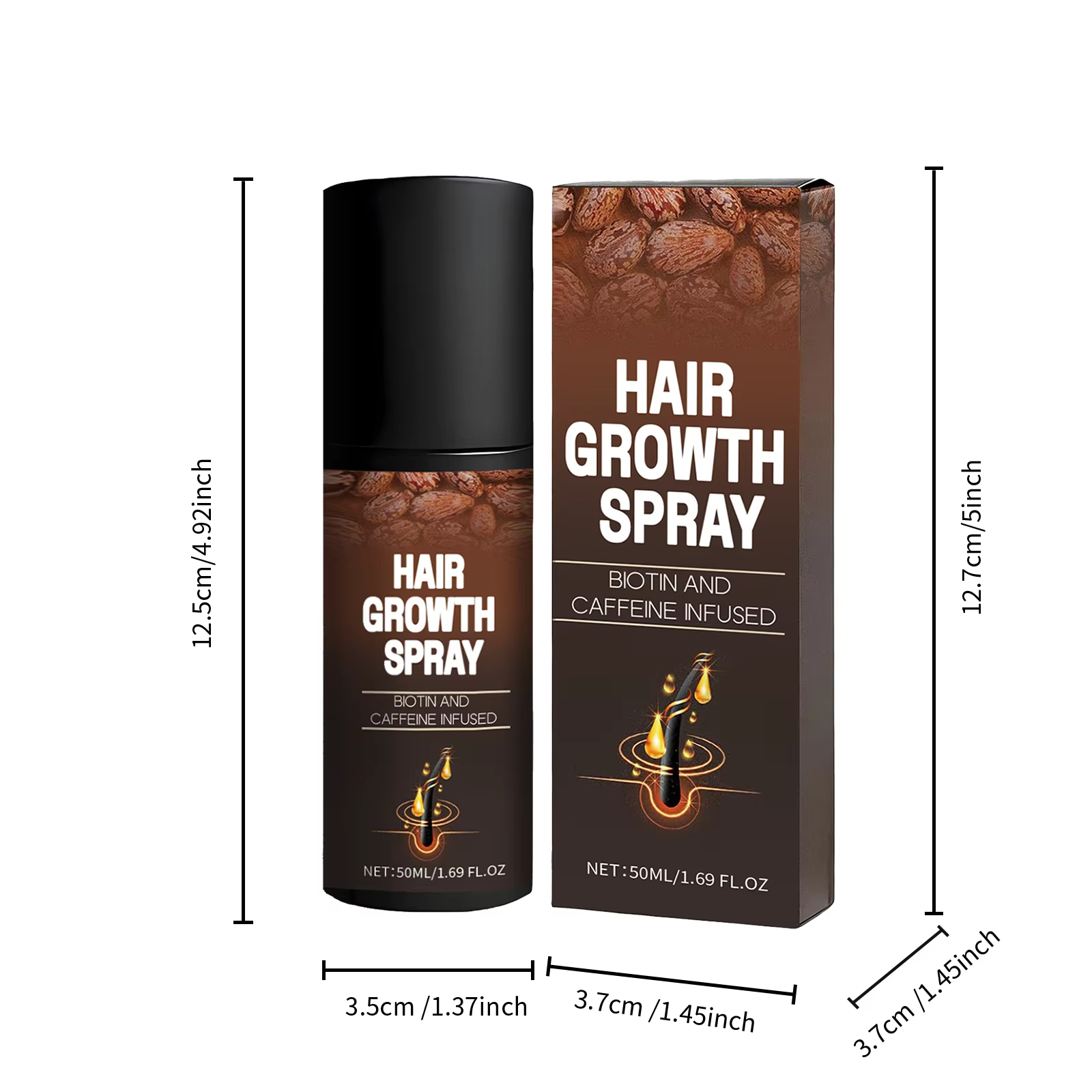 Sérum capillaire à la biotine et à la caféine, Spray hydratant en profondeur, nourrissant, renforce 