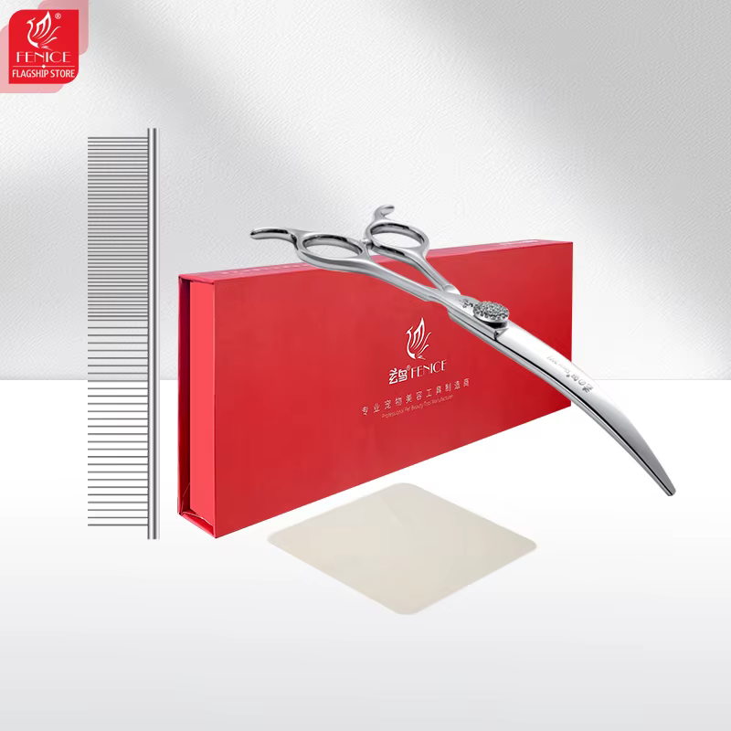 Fenice Professional Ciseaux incurvés super grands 6,5/7,5 pouces 45 ° Ciseaux incurvés pour coupe
