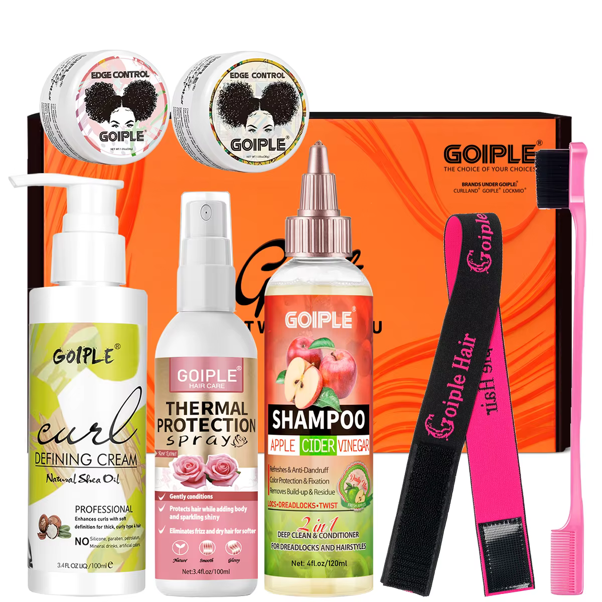 Ensemble cadeau de soins capillaires pour cheveux bouclés, nettoyant, pour ami, cidre de pomme, vina