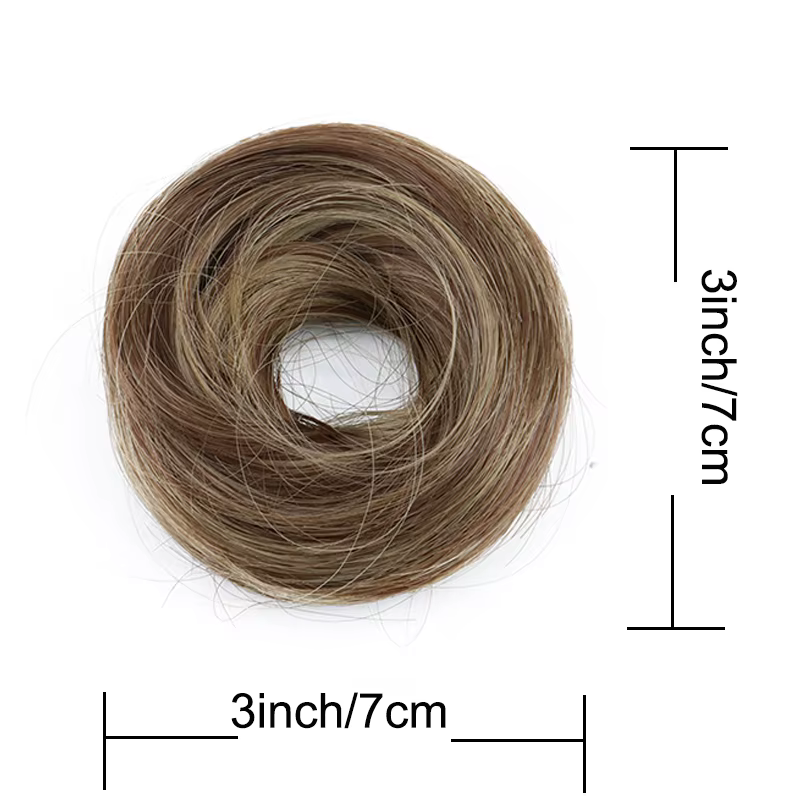 Chignon synthétique élastique désordonné pour femme, postiches, chouchou bouclé, bande de chignon, f