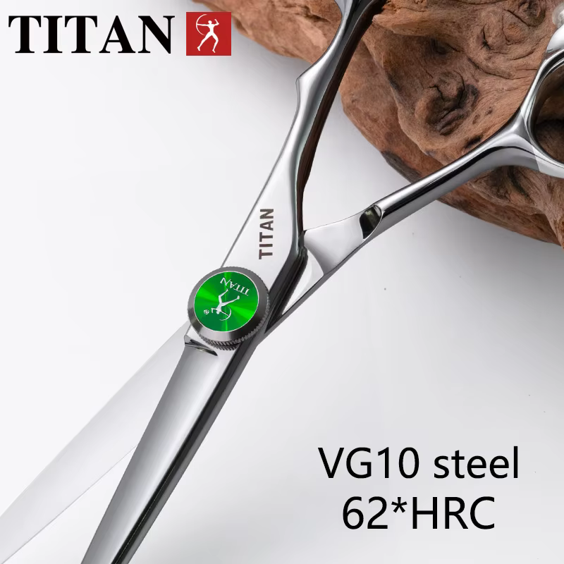 TITAN ciseaux de coiffure professionnels barbier coupe cheveux outil vg10 acier 5.5,6.0,6.5 pouces s