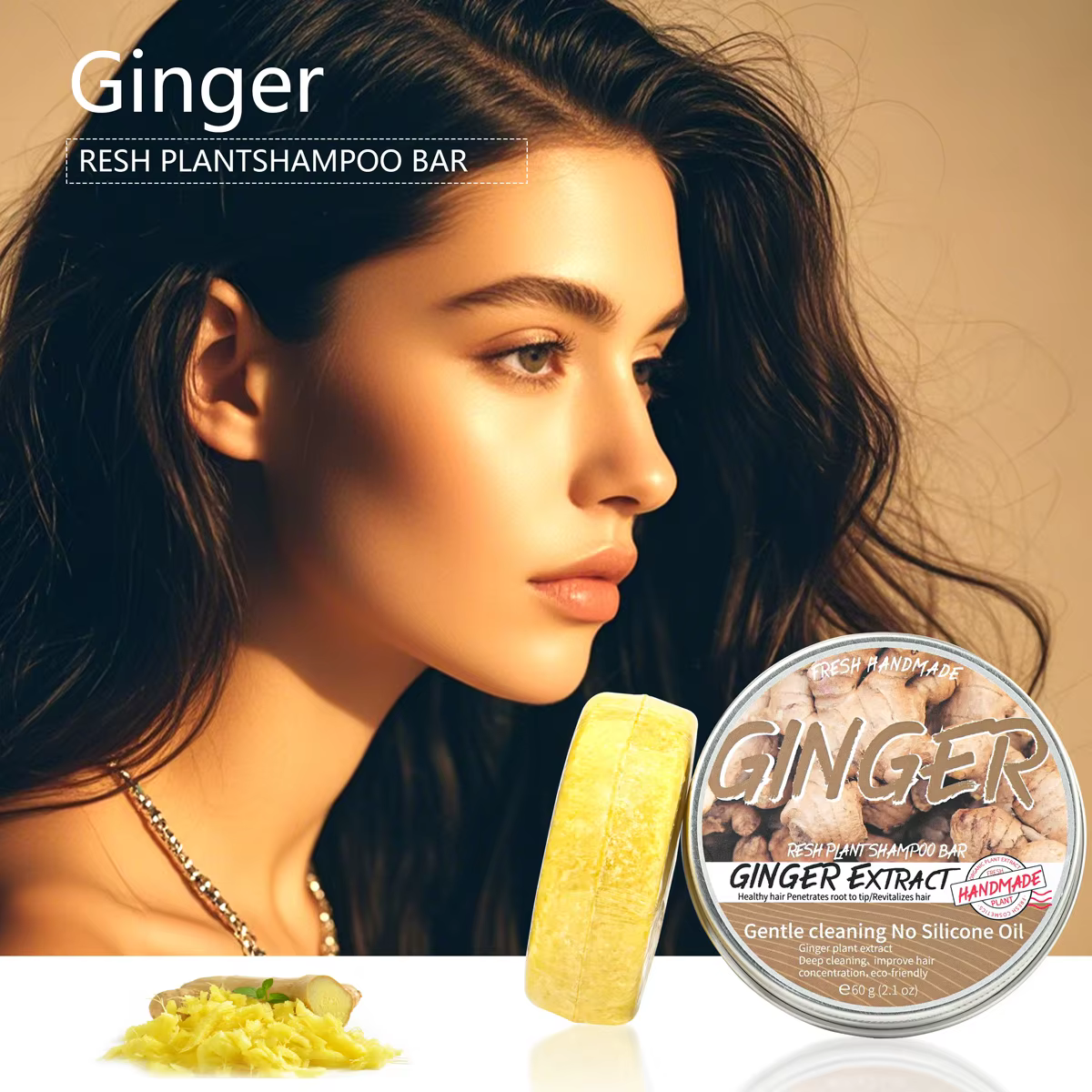 JIJIBA huile gingembre savon essentiel solide shampooing savon contrôle de l'huile shampooing rafraî