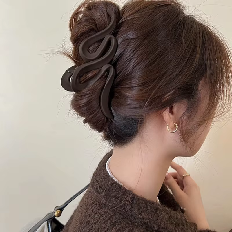 Pinces à cheveux en acrylique pour femmes, 13cm, épingle à cheveux ondulée mate, queue de cheval, ac