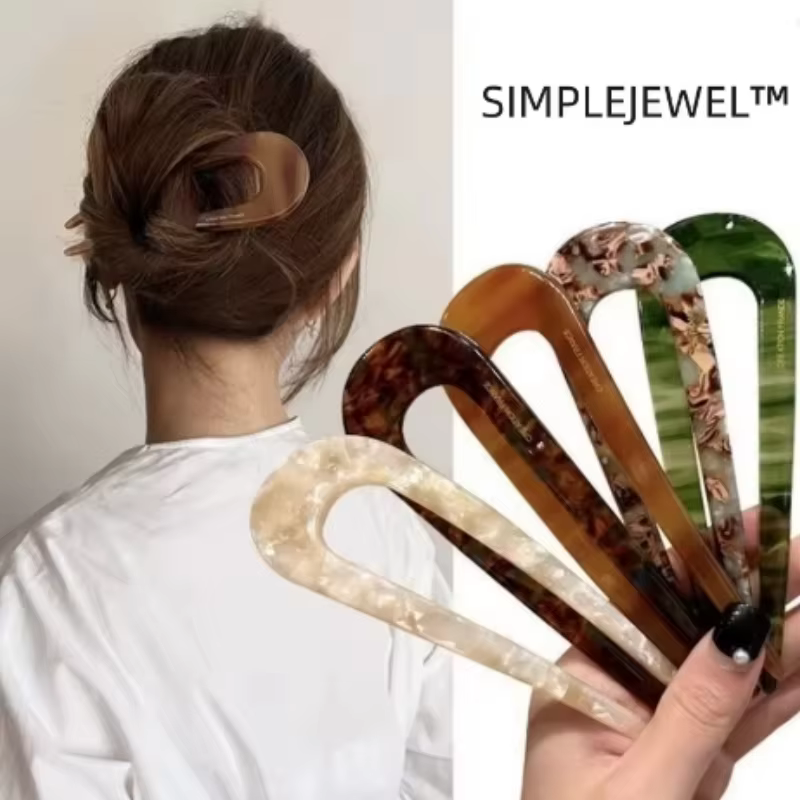 Pinces à cheveux élégantes en forme de U – Épingles torsadées françaises, épingles à cheveux haut de