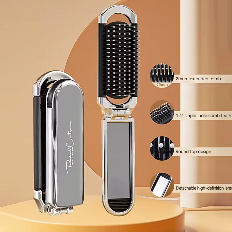 Mini brosse à cheveux pliante, peigne de Massage de la tête, antistatique, Portable, brosse à cheveu