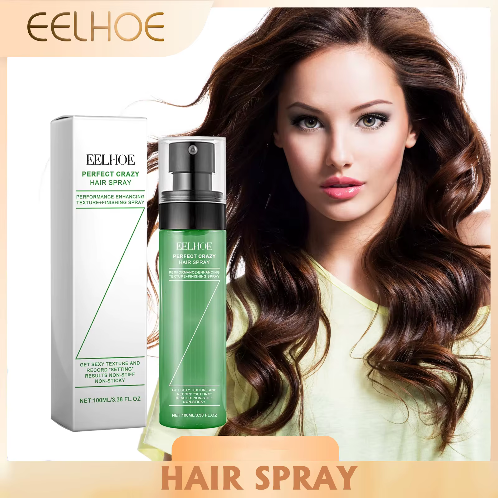 Eelhoe Spray Coiffant Volumisant pour Cheveux, Effet Démêlant, Désodorisant, Fixation Longue Durée, 