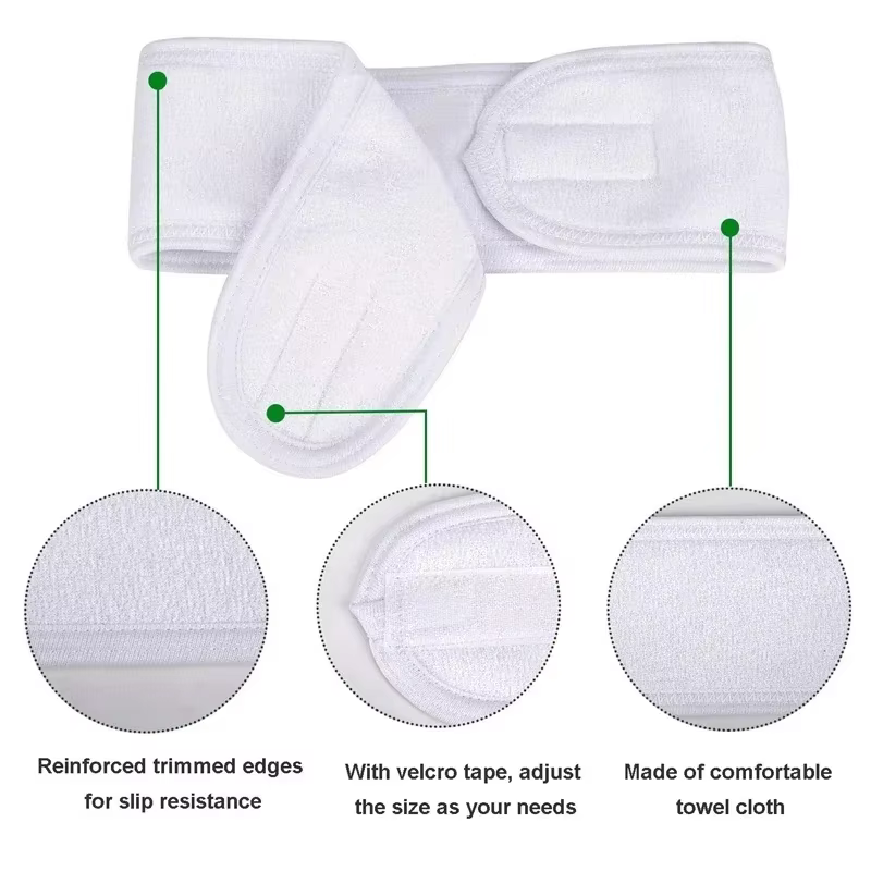 Bandeau réglable pour femmes, large bandeau pour Spa, Yoga, bain, douche, maquillage, lavage du visa