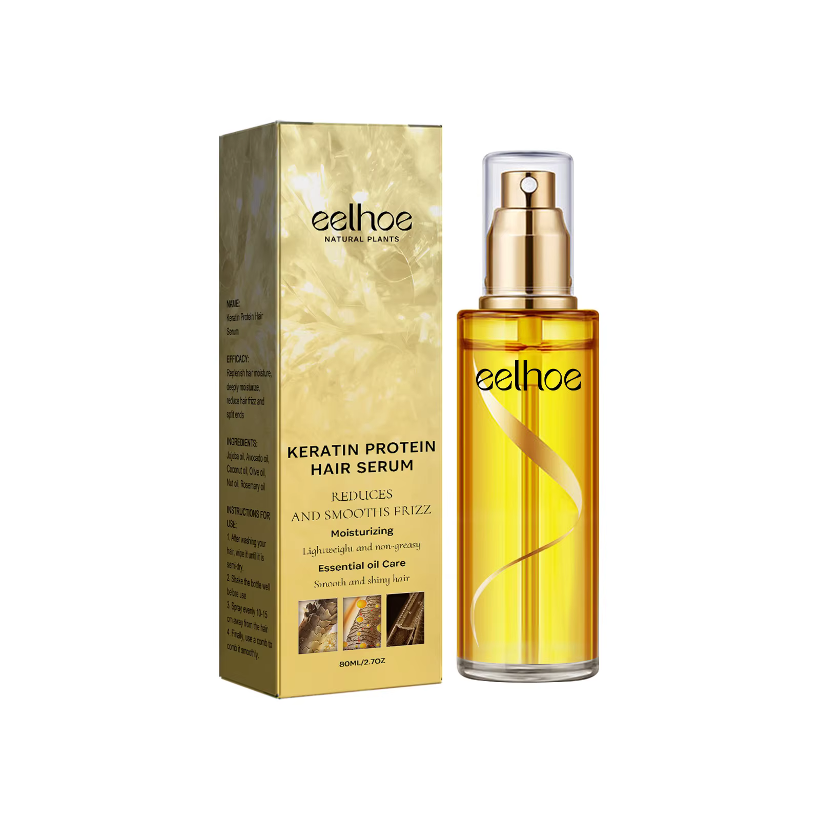EELHOE sérum lissant pour cheveux Spray kératine protéine correcteur réparation moléculaire frisotti