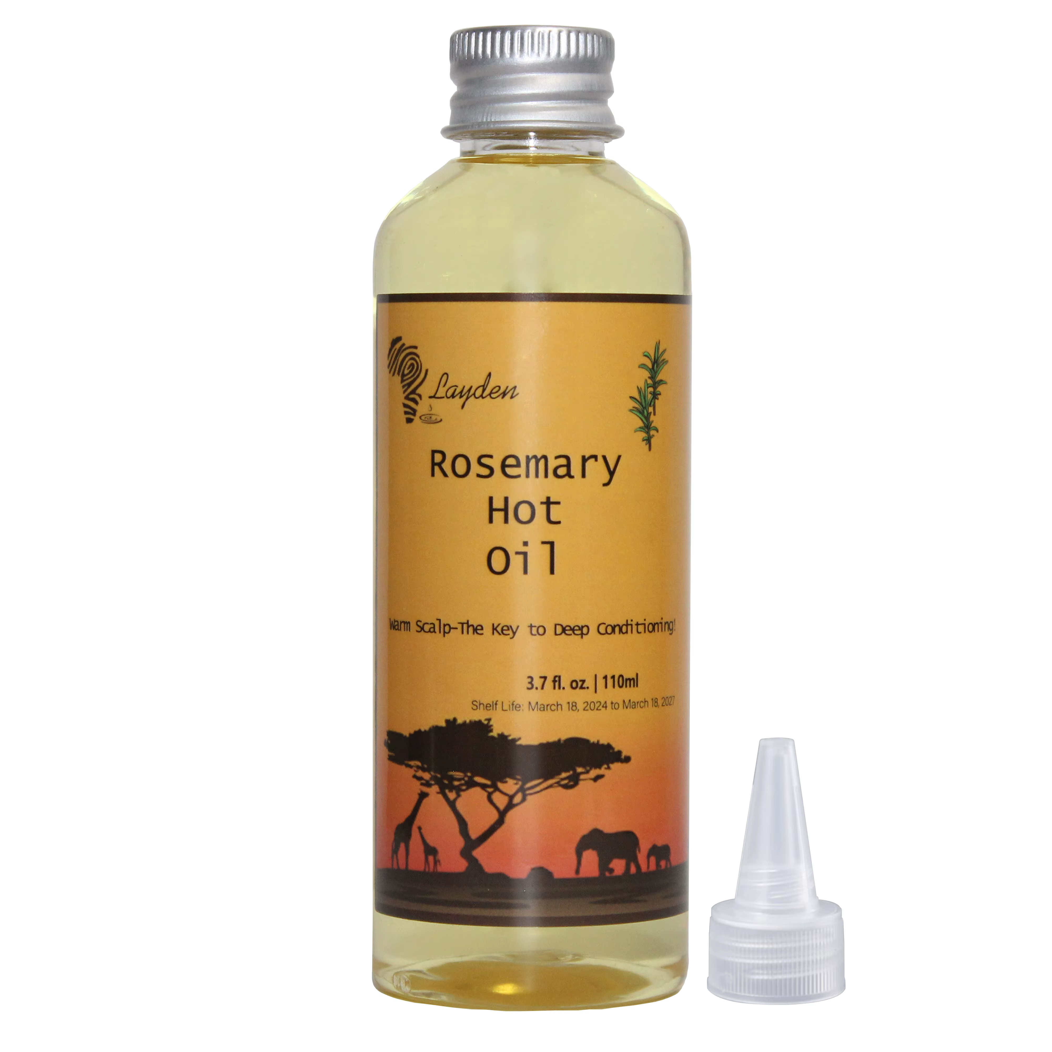 Une touche pour magnifique huile chaude de romarin et de trèfle africain de 110 ml accélère le cuir